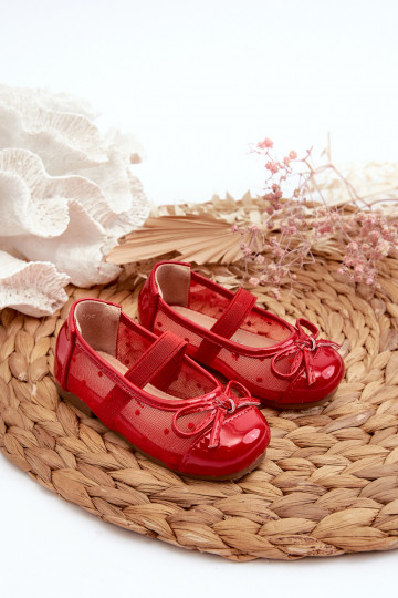 ballerine per bambini con nastri colore rosso Jellema