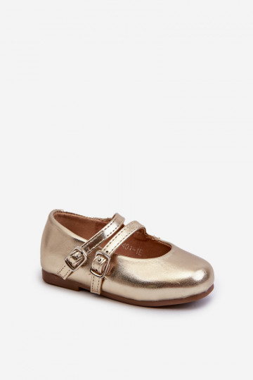 ballerine per bambini con cinturini, Margenis dorate 2