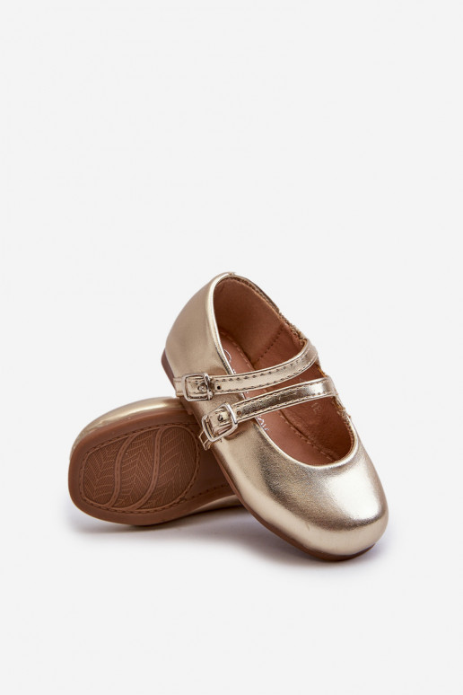 ballerine per bambini con cinturini, Margenis dorate
