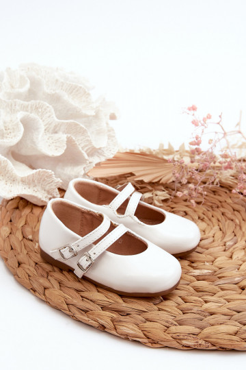 con ballerine effetto vernice Bambini con cinturini colore bianco Margenis