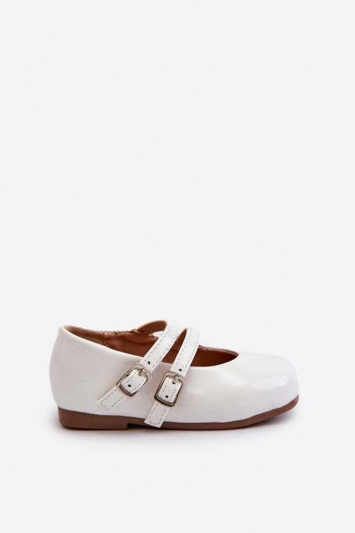 con ballerine effetto vernice Bambini con cinturini colore bianco Margenis