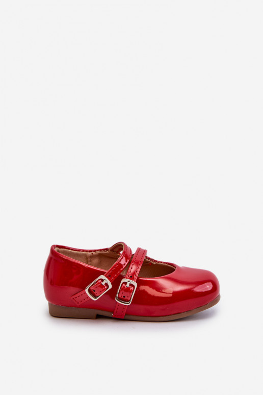 con ballerine effetto vernice Bambini con cinturini colore rosso Margenis