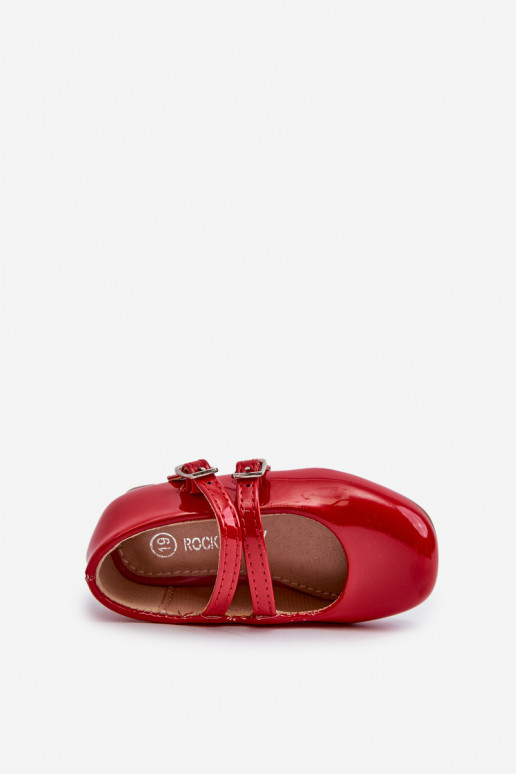 con ballerine effetto vernice Bambini con cinturini colore rosso Margenis