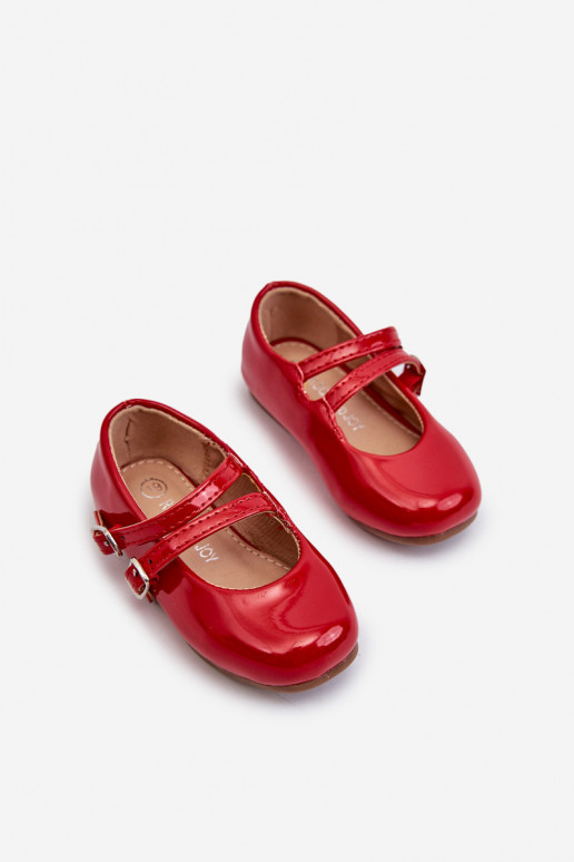 con ballerine effetto vernice Bambini con cinturini colore rosso Margenis