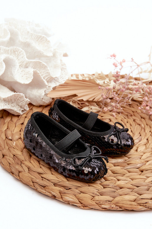 ballerine per bambini Ozdobione Cekinami colore nero Weries