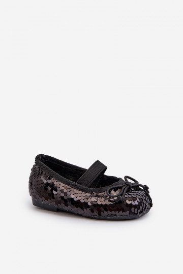 ballerine per bambini Ozdobione Cekinami colore nero Weries 2