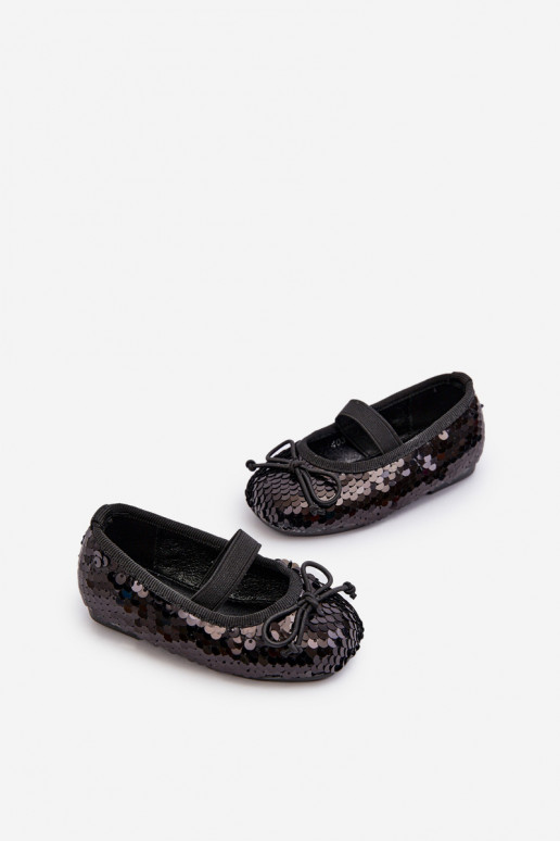 ballerine per bambini Ozdobione Cekinami colore nero Weries