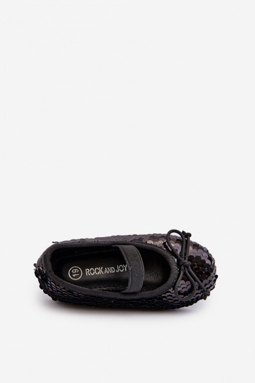 ballerine per bambini Ozdobione Cekinami colore nero Weries