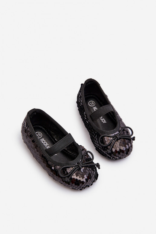 ballerine per bambini Ozdobione Cekinami colore nero Weries