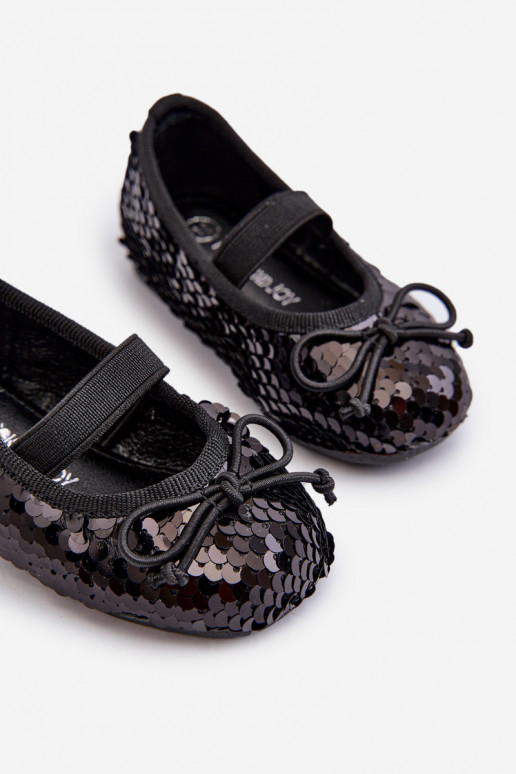 ballerine per bambini Ozdobione Cekinami colore nero Weries