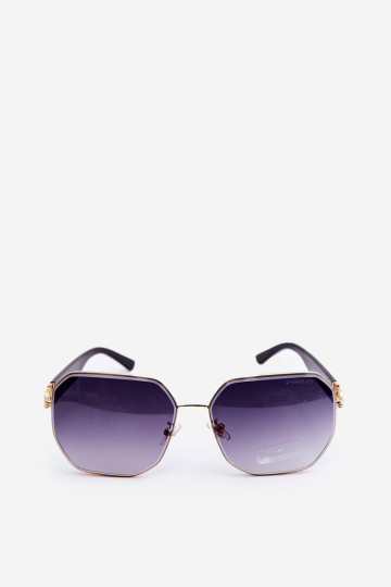 Occhiali da sole da donna UV400 Nero e oro 2