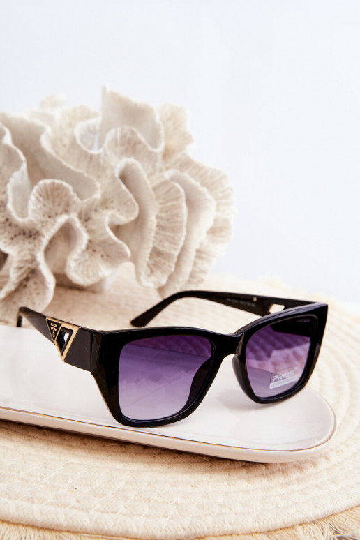 Occhiale da sole da donna Con dettagli fantasia UV400 nero