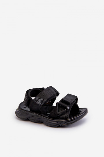 Sandali da bambino con chiusure adesive colore nero Orretta 2