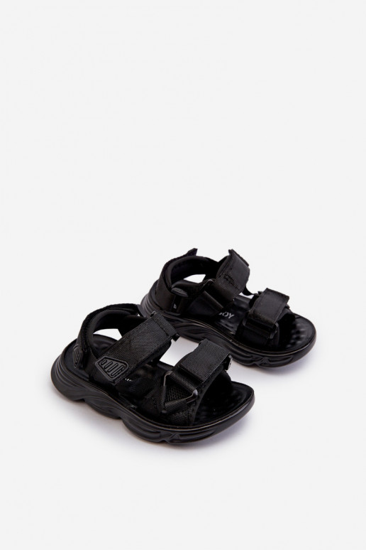 Sandali da bambino con chiusure adesive colore nero Orretta