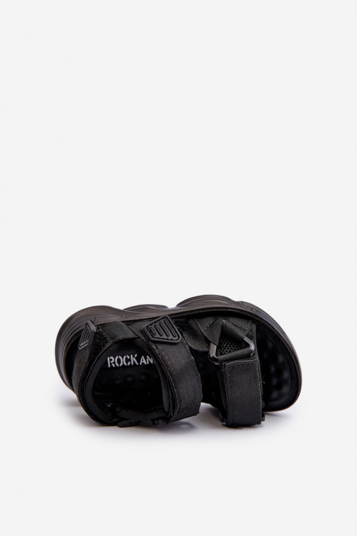 Sandali da bambino con chiusure adesive colore nero Orretta