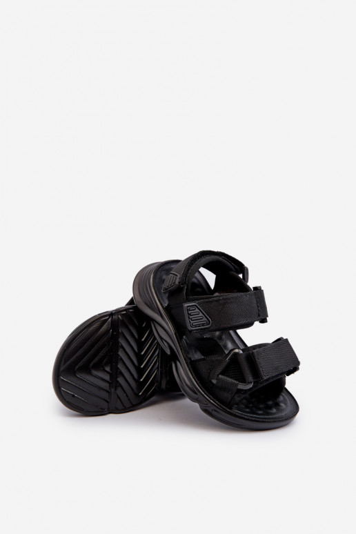 Sandali da bambino con chiusure adesive colore nero Orretta