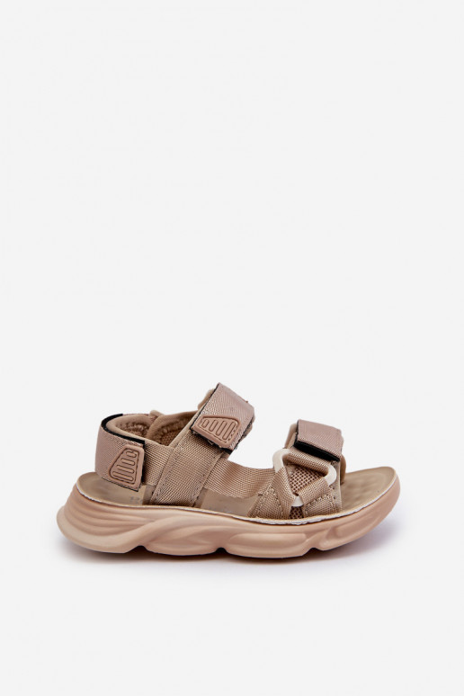 Sandalo da bambino con chiusure adesive beige Orretta