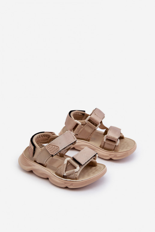Sandalo da bambino con chiusure adesive beige Orretta