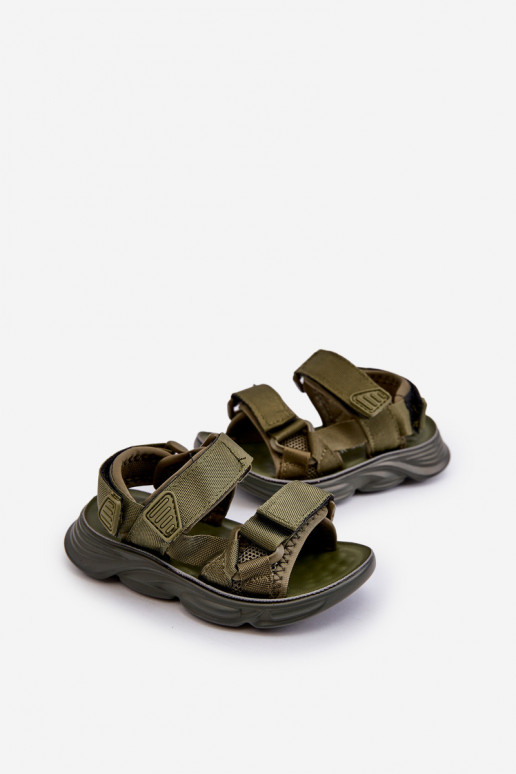Sandali da bambino con chiusure adesive colore verde Orretta