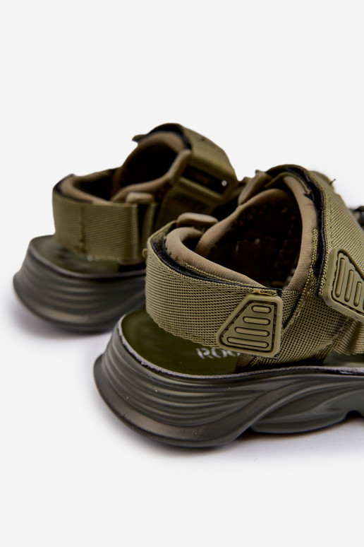 Sandali da bambino con chiusure adesive colore verde Orretta
