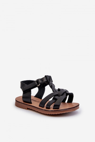 Sandali da bambino con chiusure adesive in colore nero Marimona