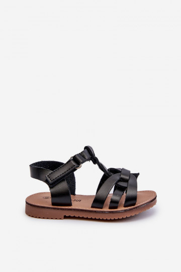 Sandali da bambino con chiusure adesive in colore nero Marimona 2