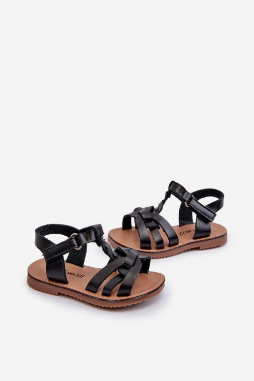 Sandali da bambino con chiusure adesive in colore nero Marimona