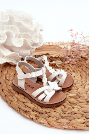 Sandali da bambino con chiusure adesive nel colore bianco Marimona