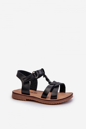 sandali Bambini con chiusure adesive colore nero Sarniema 2