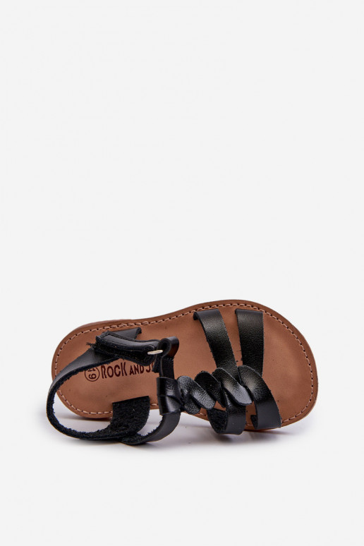 sandali Bambini con chiusure adesive colore nero Sarniema