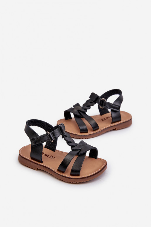 sandali Bambini con chiusure adesive colore nero Sarniema