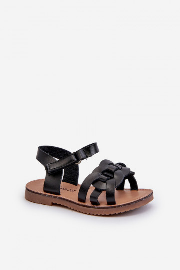 sandali da bambino con chiusure adesive colore nero Venikoria