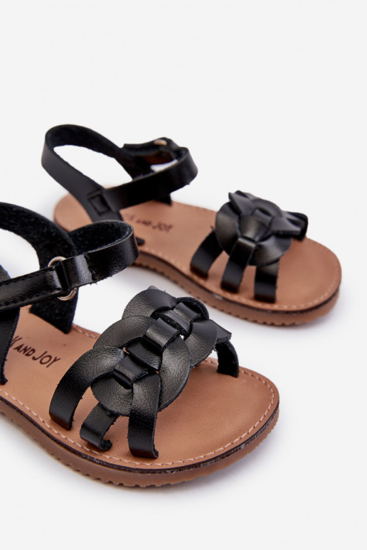 sandali da bambino con chiusure adesive colore nero Venikoria