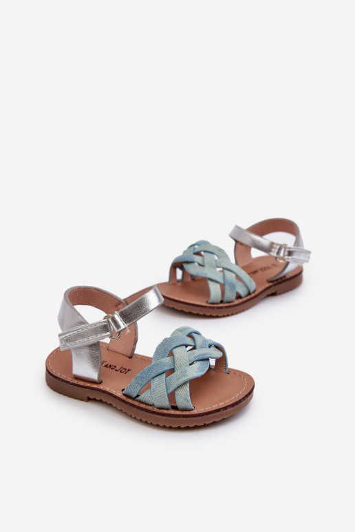 sandali bambini con chiusure adesive Z Przeplatającymi Się Paseczkami colore blu Dianttha