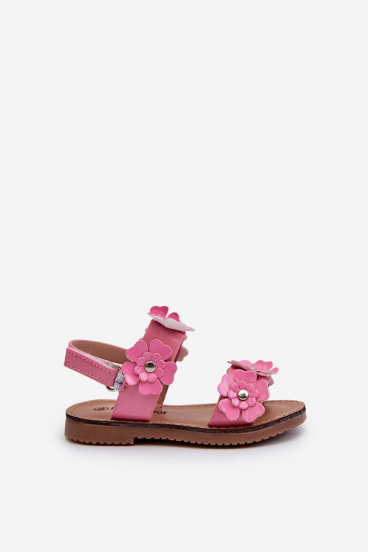 Sandali laccati da bambino Ozdobione con motivi floreali rosa Tinette