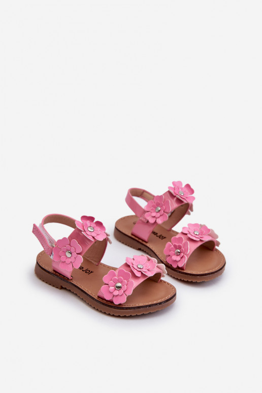 Sandali laccati da bambino Ozdobione con motivi floreali rosa Tinette