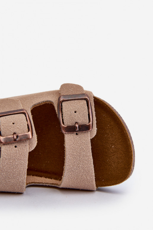 sandalo per bambini con plateau con chiusure adesive beige Rorria