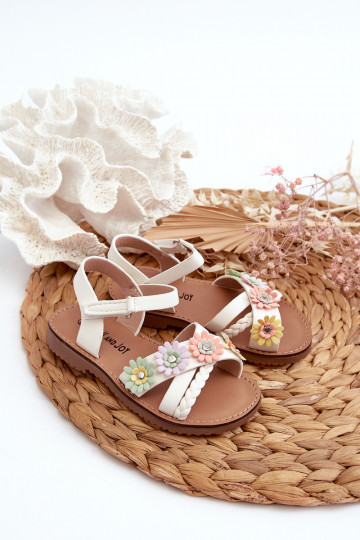 sandali da bambino con chiusure adesive Con fiori in Nestalee bianco