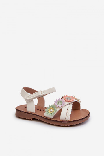 sandali da bambino con chiusure adesive Con fiori in Nestalee bianco 2