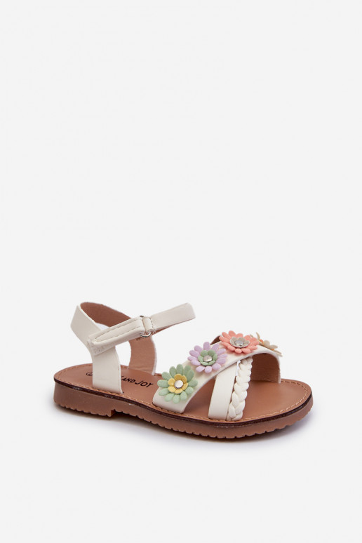 sandali da bambino con chiusure adesive Con fiori in Nestalee bianco