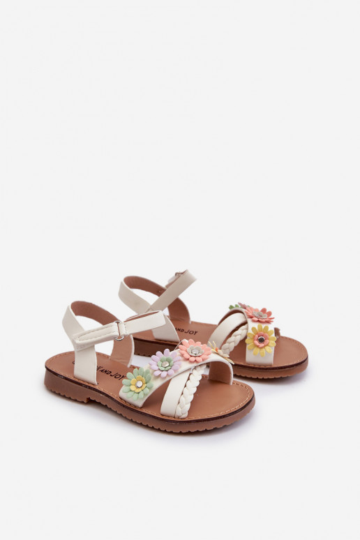 sandali da bambino con chiusure adesive Con fiori in Nestalee bianco