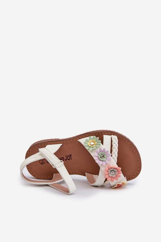 sandali da bambino con chiusure adesive Con fiori in Nestalee bianco