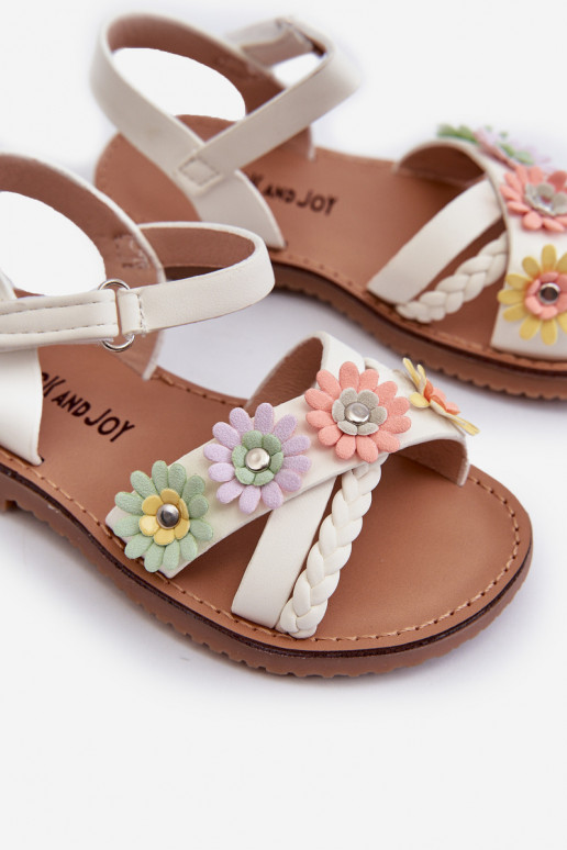 sandali da bambino con chiusure adesive Con fiori in Nestalee bianco