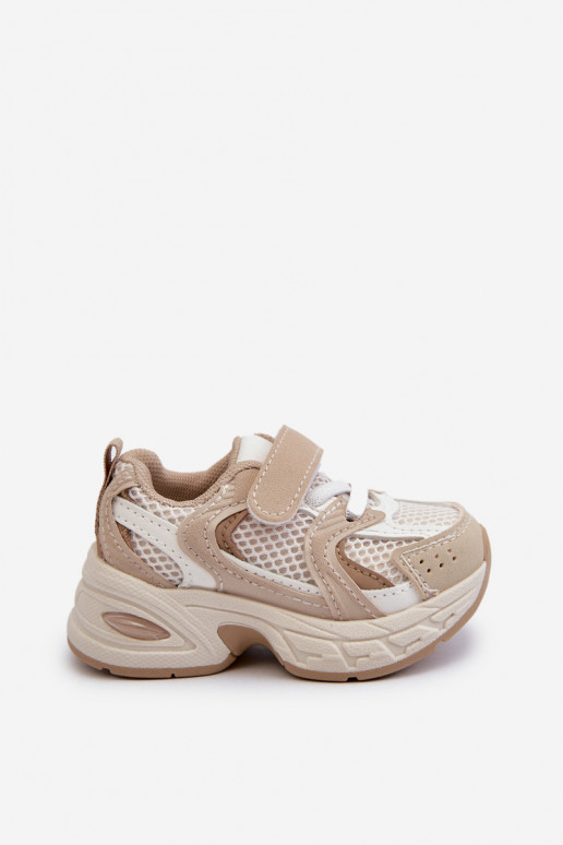 Scarpe sportive per bambini Scarpe modello sneakers con chiusure adesive beige Rulagia Scarpe sportive per bambini Scarpe modello sneakers con chiusure adesive beige Rulagia