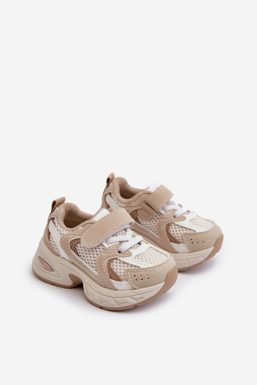 Scarpe sportive per bambini Scarpe modello sneakers con chiusure adesive beige Rulagia Scarpe sportive per bambini Scarpe modello sneakers con chiusure adesive beige Rulagia