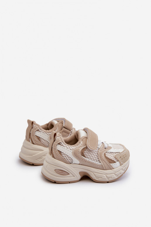 Scarpe sportive per bambini Scarpe modello sneakers con chiusure adesive beige Rulagia Scarpe sportive per bambini Scarpe modello sneakers con chiusure adesive beige Rulagia