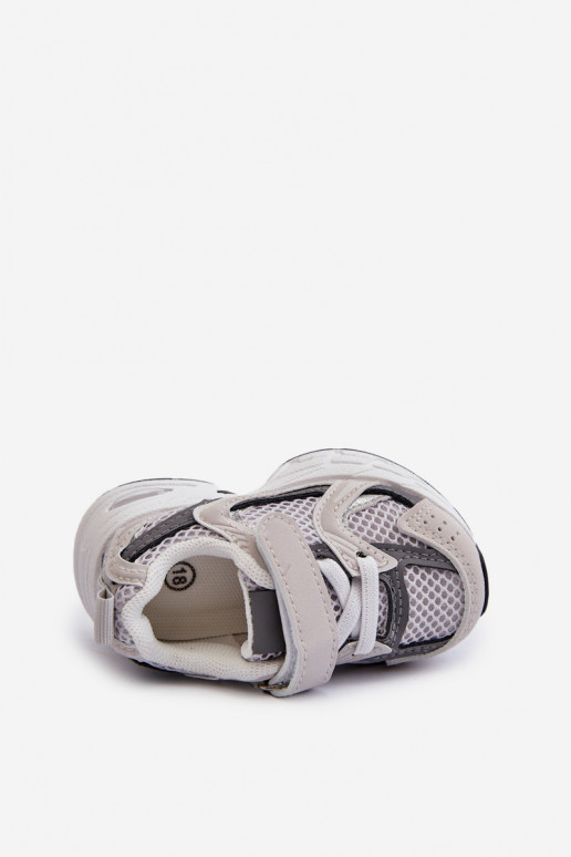 Scarpe sportive da bambino modello sneakers con chiusure adesive colore grigio Rulagia