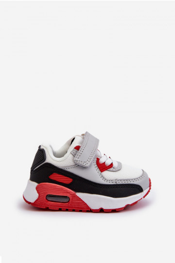 Scarpe da ginnastica da bambino modello scarpe con chiusure adesive colore rosso Krissandra 2