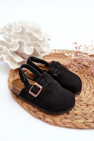 Ciabatte Bambini con plateau in colore nero Vulagia
