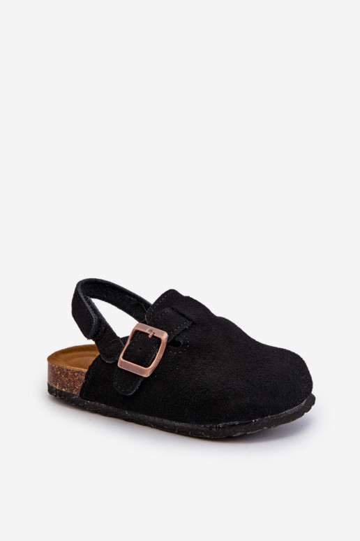 Ciabatte Bambini con plateau in colore nero Vulagia